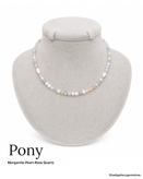گردنبند زنانه مروارید پرورشی-مورگانیت-رزکوارتز (Pony)